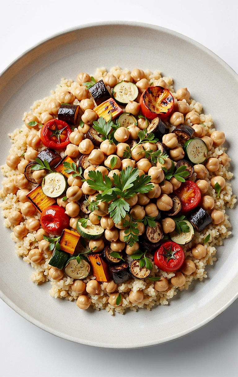 A balanced nutritional meal layout